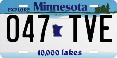MN license plate 047TVE