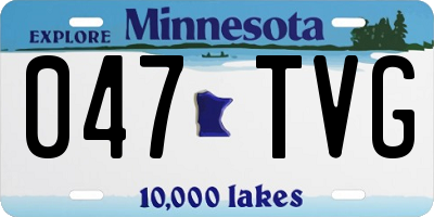 MN license plate 047TVG