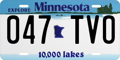 MN license plate 047TVO