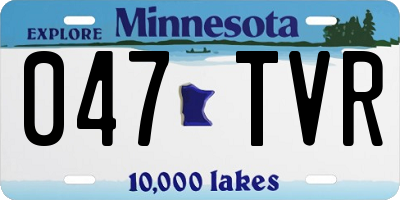 MN license plate 047TVR