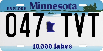MN license plate 047TVT