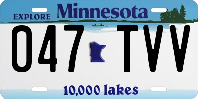MN license plate 047TVV