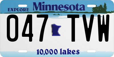 MN license plate 047TVW