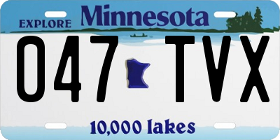MN license plate 047TVX