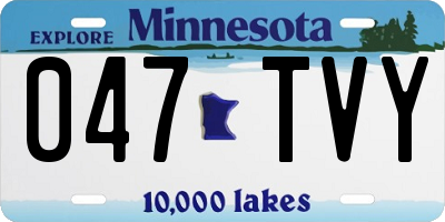 MN license plate 047TVY