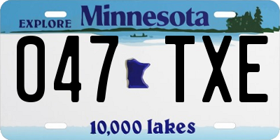 MN license plate 047TXE