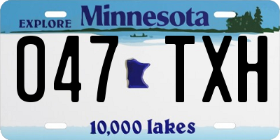 MN license plate 047TXH