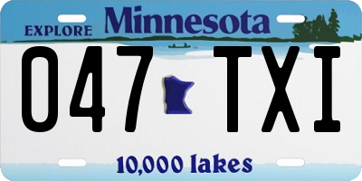 MN license plate 047TXI