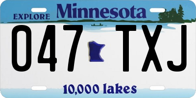 MN license plate 047TXJ