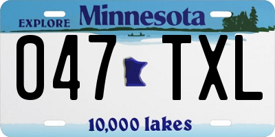 MN license plate 047TXL