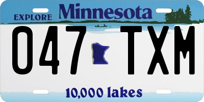 MN license plate 047TXM