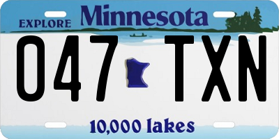 MN license plate 047TXN