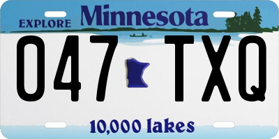 MN license plate 047TXQ
