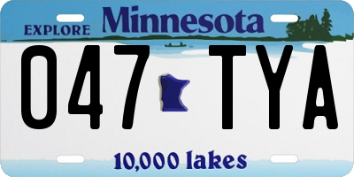 MN license plate 047TYA