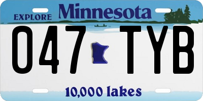 MN license plate 047TYB