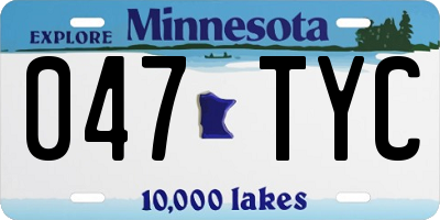 MN license plate 047TYC