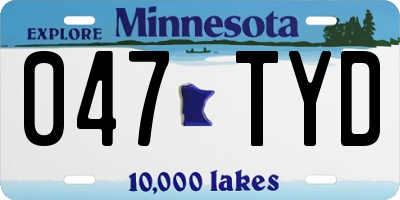 MN license plate 047TYD