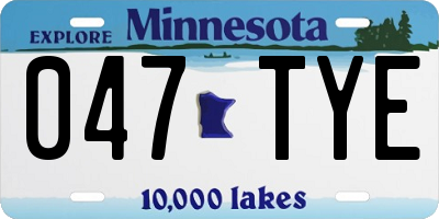 MN license plate 047TYE