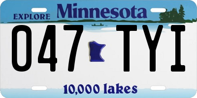 MN license plate 047TYI