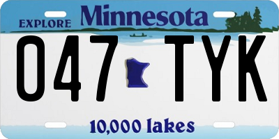 MN license plate 047TYK