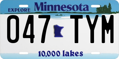 MN license plate 047TYM