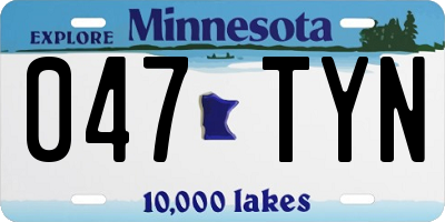 MN license plate 047TYN