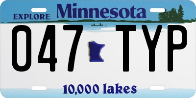 MN license plate 047TYP