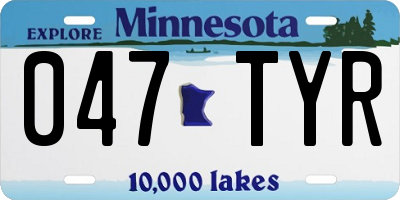 MN license plate 047TYR