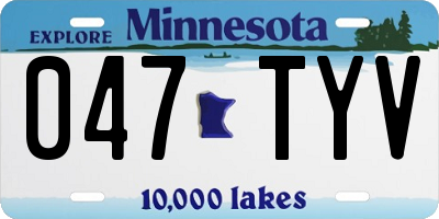 MN license plate 047TYV