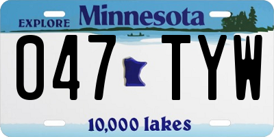 MN license plate 047TYW