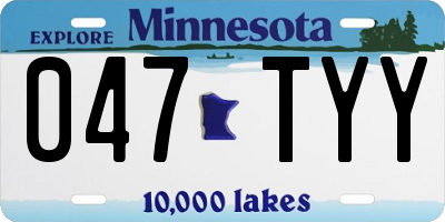 MN license plate 047TYY