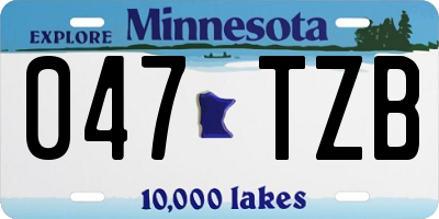 MN license plate 047TZB