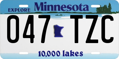 MN license plate 047TZC