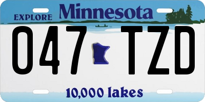 MN license plate 047TZD
