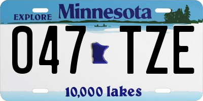 MN license plate 047TZE