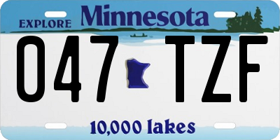 MN license plate 047TZF