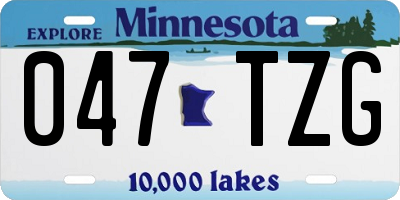 MN license plate 047TZG