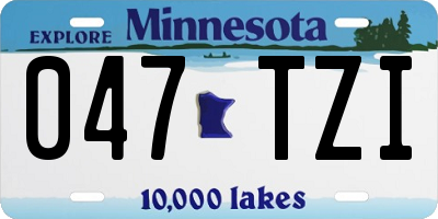 MN license plate 047TZI