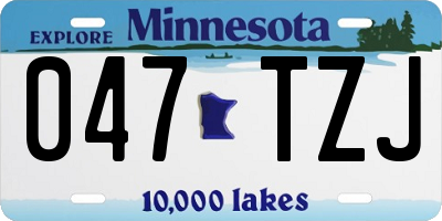 MN license plate 047TZJ