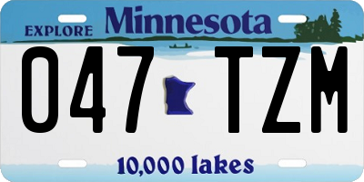 MN license plate 047TZM