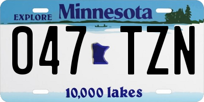 MN license plate 047TZN