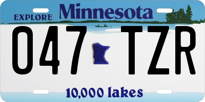 MN license plate 047TZR