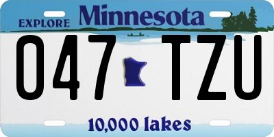 MN license plate 047TZU