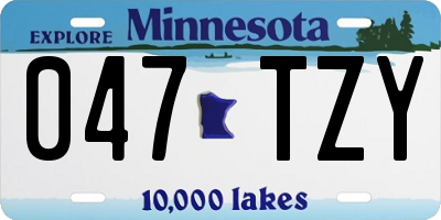 MN license plate 047TZY