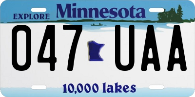 MN license plate 047UAA