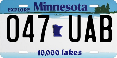 MN license plate 047UAB