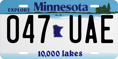 MN license plate 047UAE