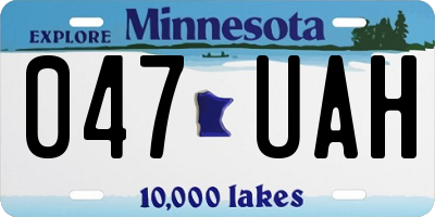 MN license plate 047UAH