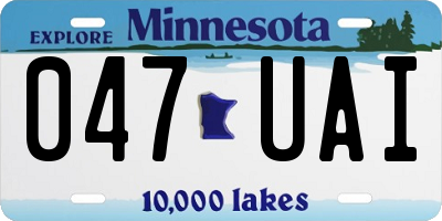 MN license plate 047UAI