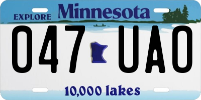 MN license plate 047UAO